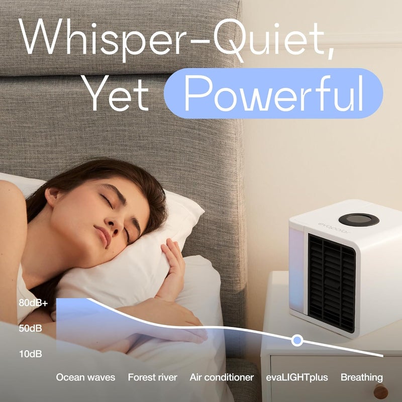 evapolar Cooling Fan for Desk and Car - Portable Evaporative Air Cooler for Camping - Small Ice Fan for Tent - Personal Air Conditioners Evalight, White - Image 4